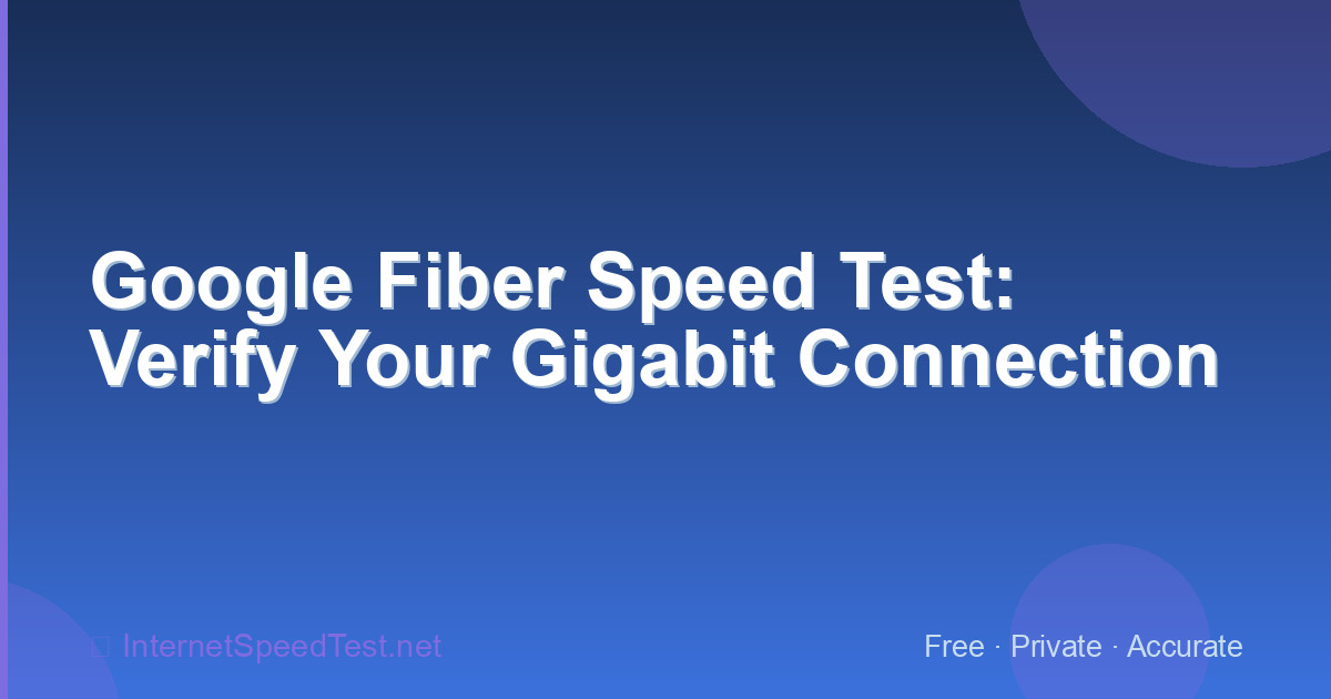 Google Fiber Speed Test: Verify Your Gigabit Connection